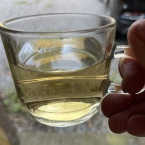 Kop infusie van verse rode basilicum. De Herborist van Aalden
